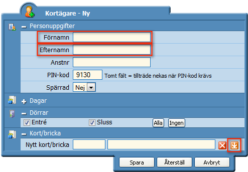 Skapa en ny kortägare Kortägare skapas och administreras i Adminläget. Öppna smartone via webbläsaren, eller om användaren är inloggad i System-läget, klicka på Logga ut i högra hörnet.