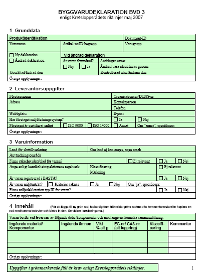 Miljödata (SundaHus i Linköping AB) MilaB (Byggherreföreningen mfl.