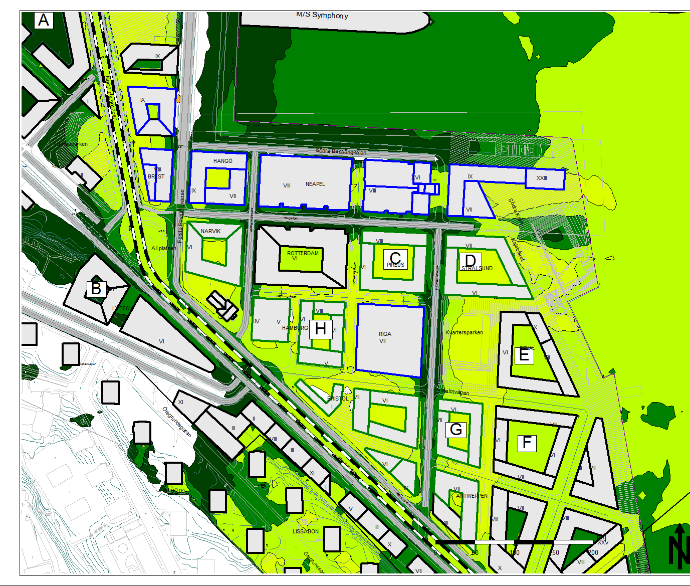 Akustiska beräkningar efter designåtgärder Resultat lägre bullernivåer designad ljudmiljö ljudkvalitet fler bostäder täthet alternativa