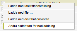 På fliken för Utskriftsbeställningar läggs en ny beställning till genom att klicka på Ny utskriftsbeställning.