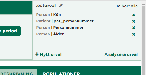 Om du inte har sparat något tidigare kommer du bli ombedd att namnge din nya urvalslista. Vill du skapa flera urval gör du det genom att klicka på +Nytt urval. Du kan ha upp till tio olika urval.