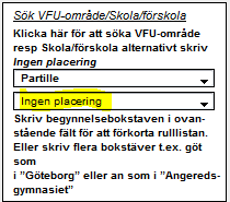 B. Utsökning av studenter på program och VFU-område Klicka på ikonen Sök. Under delen Studentuppgifter (övre delen av posten) markerar du i rullistorna aktuellt program och ev. inriktning.