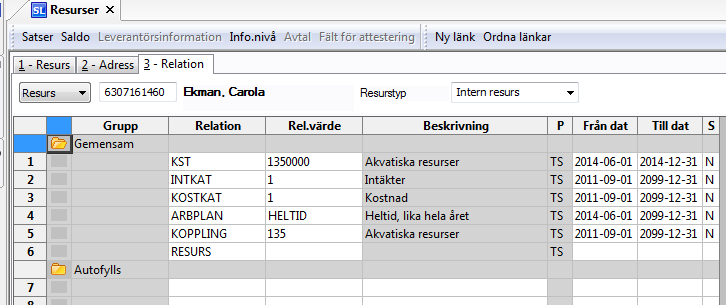 Justera Till dat på det kst som redan finns upplagt, till dagen innan det nya kst ska börja gälla. Lägg sedan till en ny rad genom att trycka på Ny rad i verktygsmenyn.