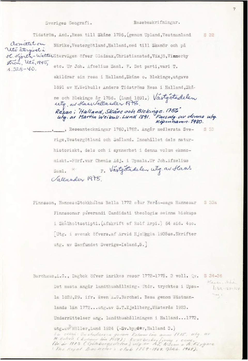 Det parti,vari T..4. "*, skildrar sin resa i Halland,Skåne o. Blekinge,utgavs 1891 av M/A'eibull: Anders Tidströms Resa i Halland,Skåne och Blekinge år 1756. (Lund 1891.),, Reseanteckningar 1760,1762.