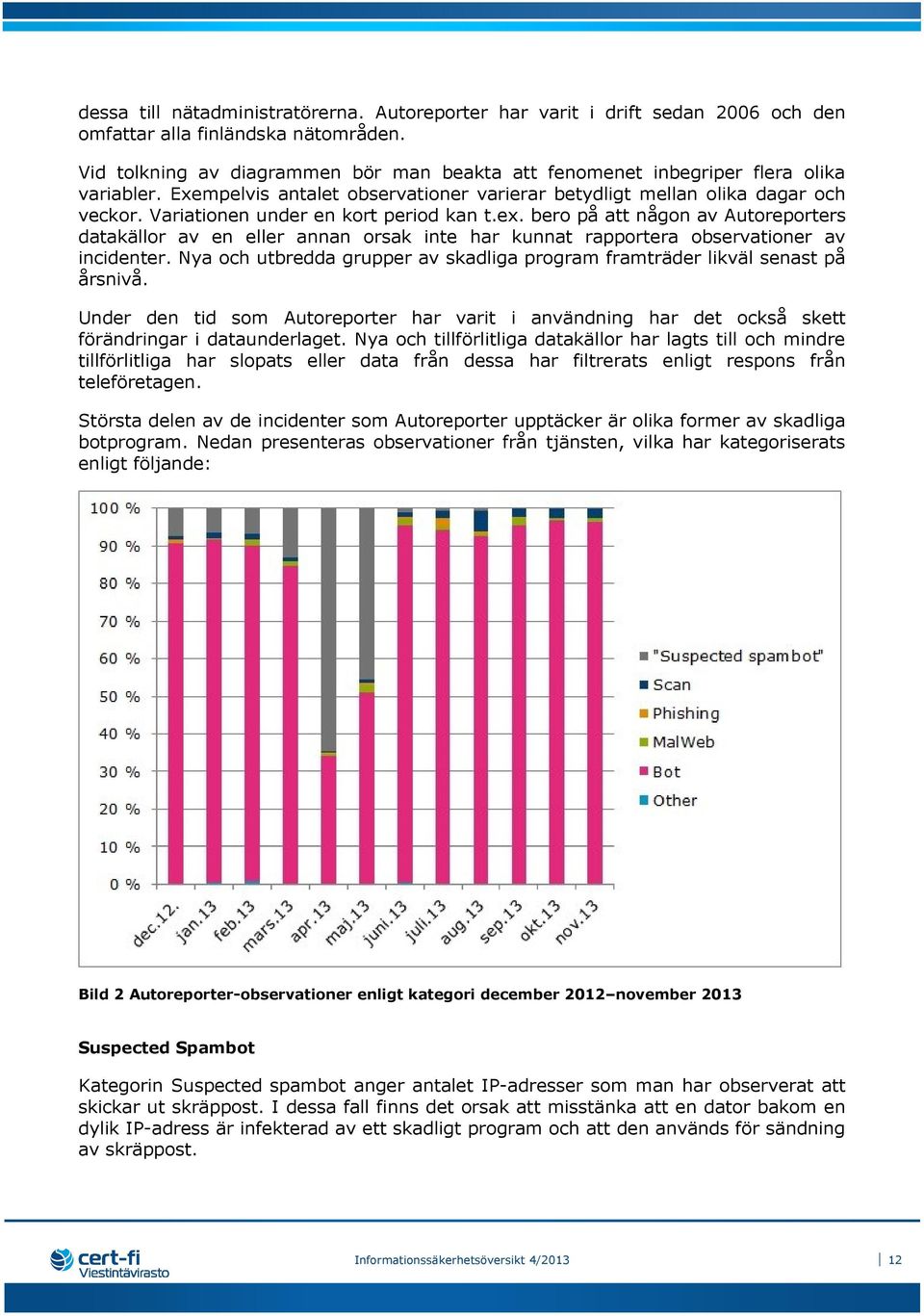 Variationen under en kort period kan t.ex. bero på att någon av Autoreporters datakällor av en eller annan orsak inte har kunnat rapportera observationer av incidenter.