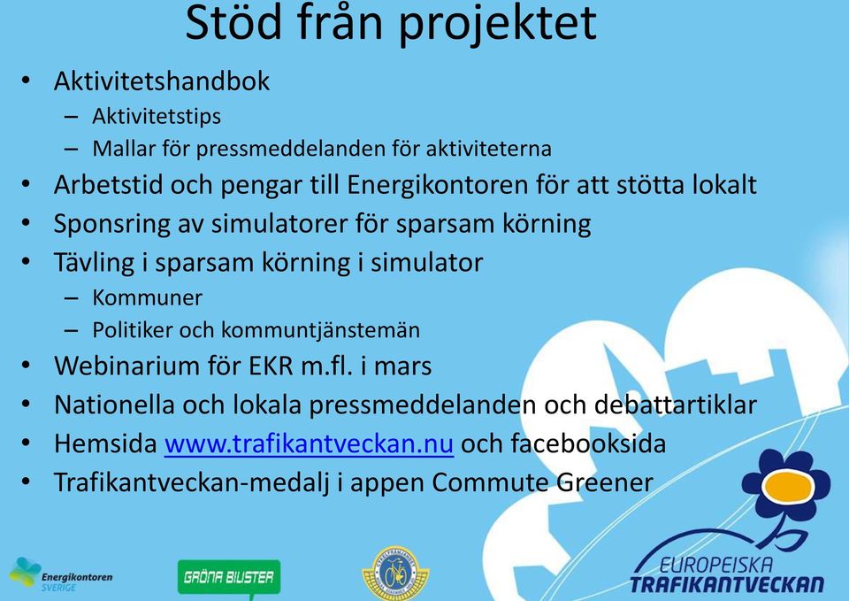 körning i simulator Kommuner Politiker och kommuntjänstemän Webinarium för EKR m.fl.