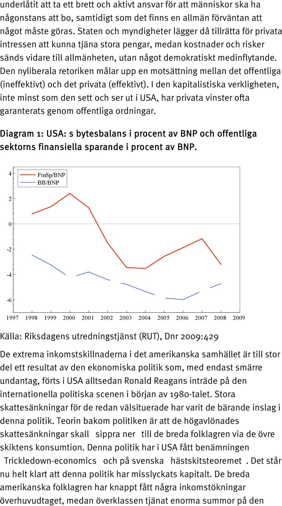 Den nyliberala retoriken målar upp en motsättning mellan det offentliga (ineffektivt) och det privata (effektivt).