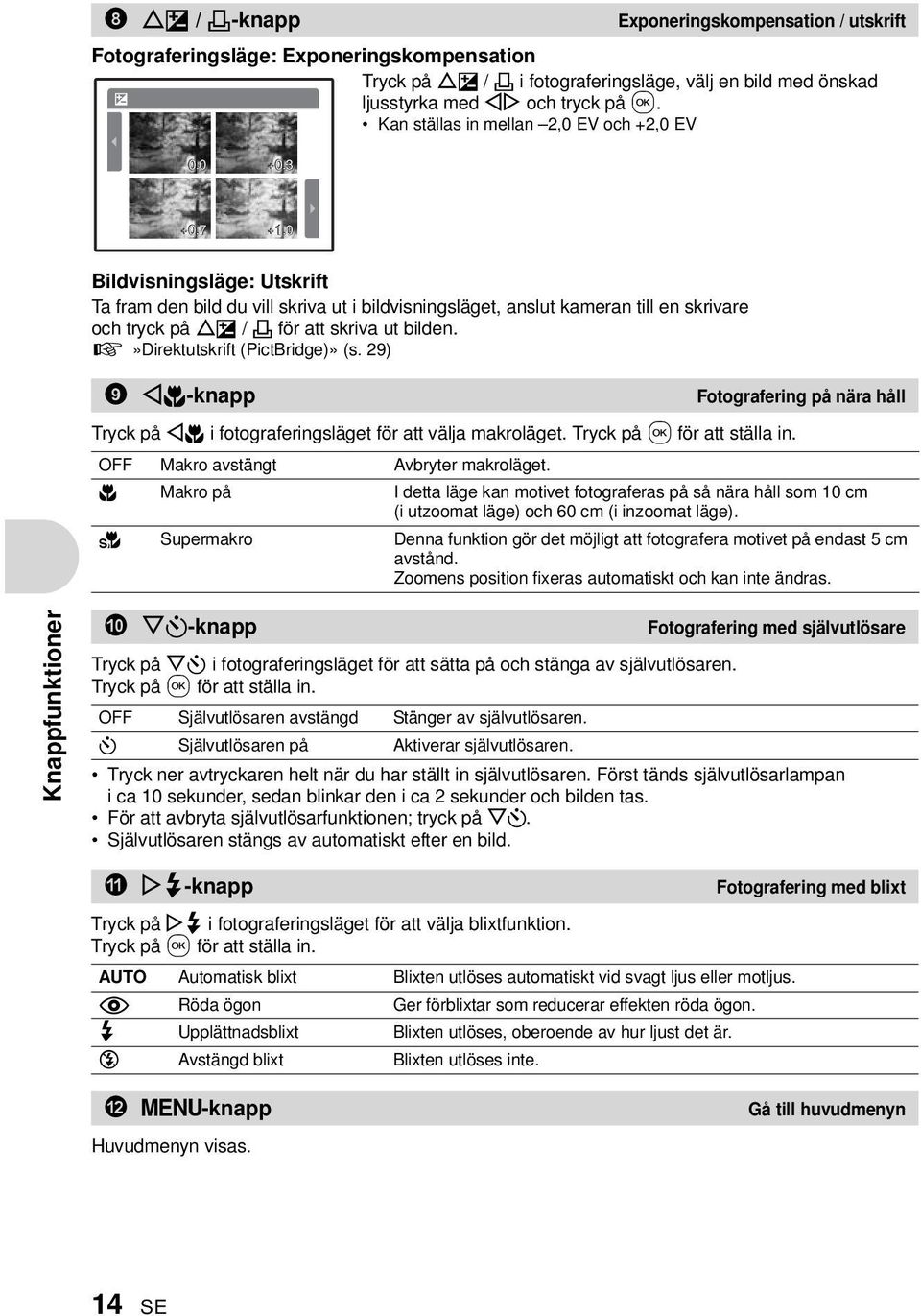 0 Bildvisningsläge: Utskrift Ta fram den bild du vill skriva ut i bildvisningsläget, anslut kameran till en skrivare och tryck på OF / < för att skriva ut bilden. g»direktutskrift (PictBridge)» (s.