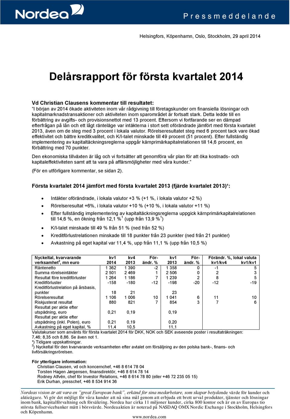 Detta ledde till en förbättring av avgifts- och provisionsnettot med 13 procent.