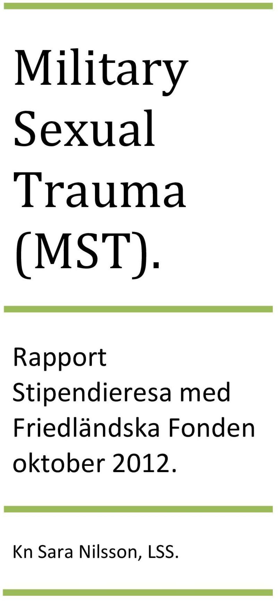 Rapport Stipendieresa med