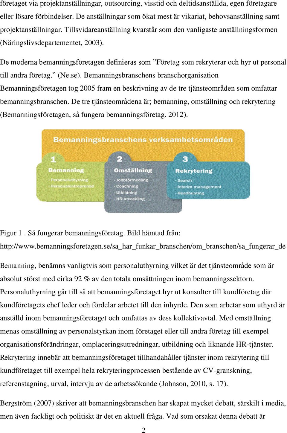 De moderna bemanningsföretagen definieras som Företag som rekryterar och hyr ut personal till andra företag. (Ne.se).