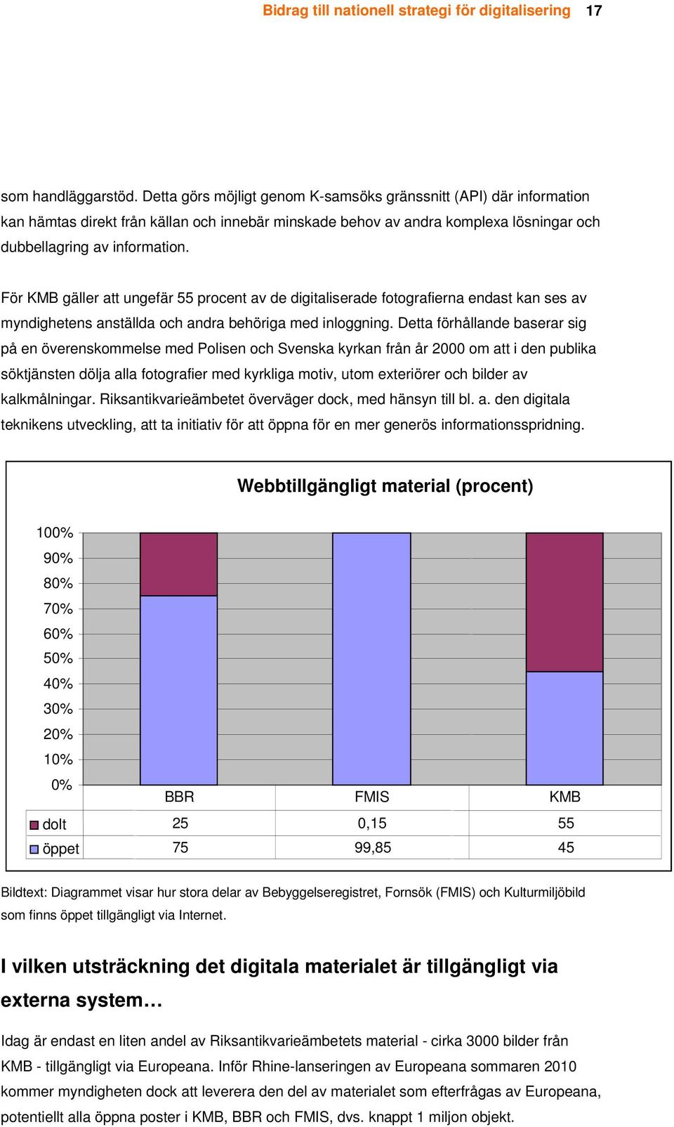 För KMB gäller att ungefär 55 procent av de digitaliserade fotografierna endast kan ses av myndighetens anställda och andra behöriga med inloggning.