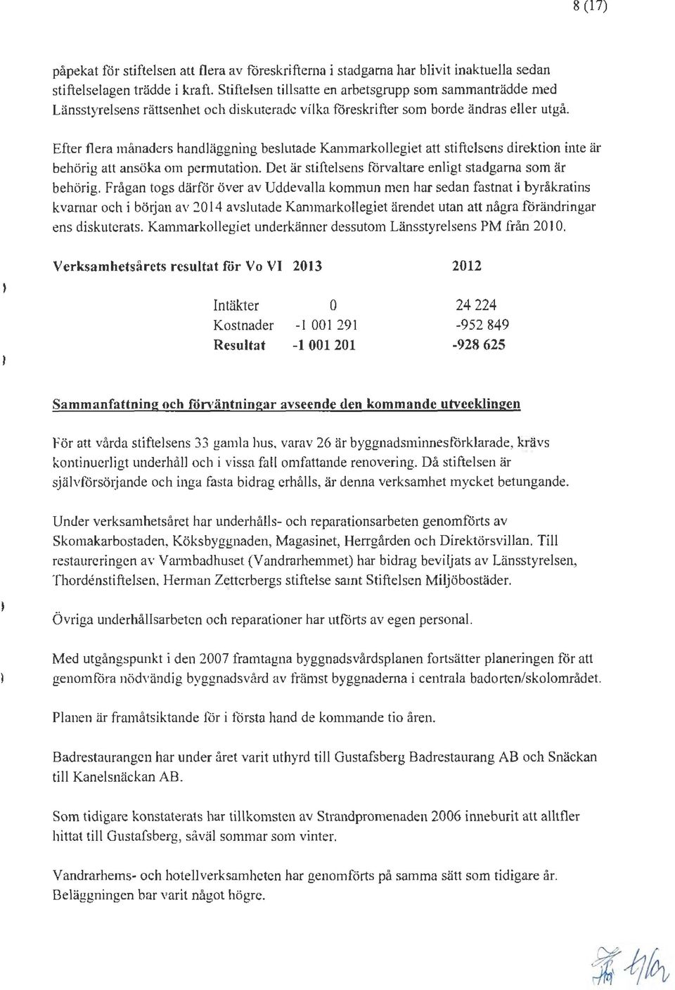 Efter flera månaders handläggning beslutade Kammarkollegiet att stiftelsens direktion inte är behörig att ansöka om permutation. Det är stiftelsens förvaltare enligt stadgarna som är behörig.