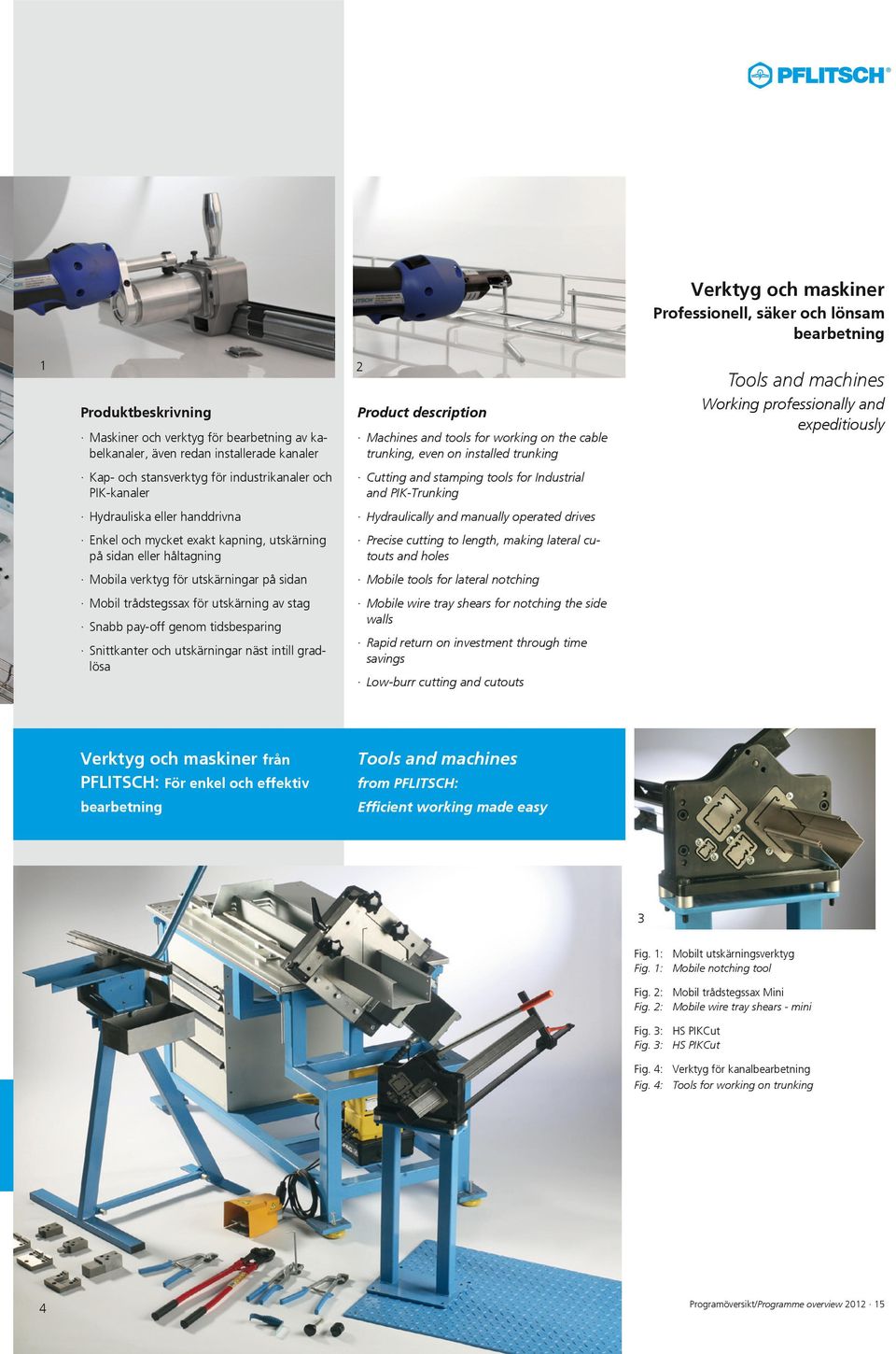 and PIK-Trunking Hydrauliska eller handdrivna Hydraulically and manually operated drives Enkel och mycket exakt kapning, utskärning på sidan eller håltagning Precise cutting to length, making lateral