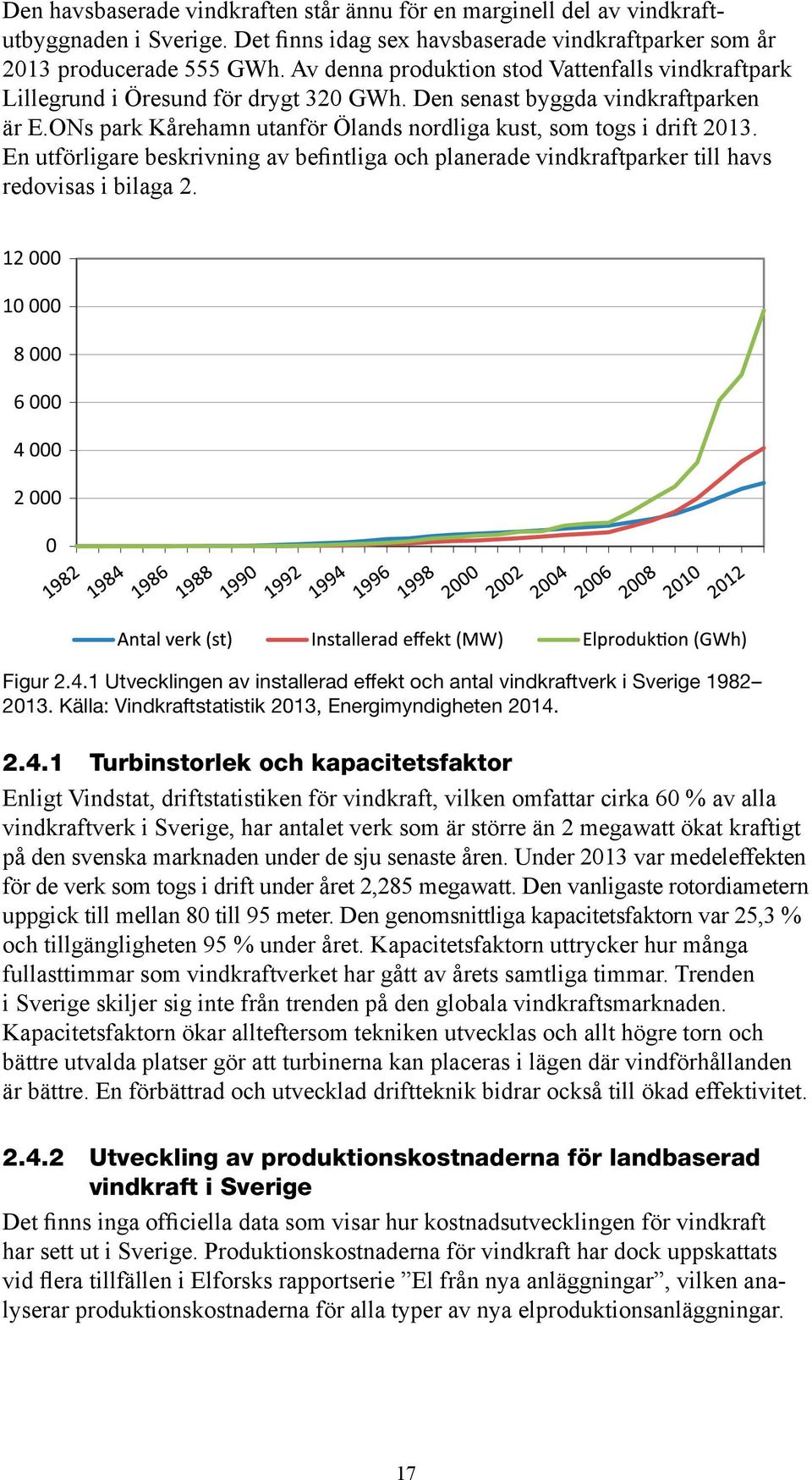 En utförligare beskrivning av befintliga och planerade vindkraftparker till havs redovisas i bilaga 2. 12 000 10 000 8 000 6 000 4 