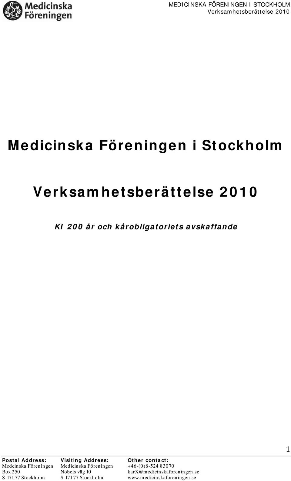 Stockholm KI 200 år