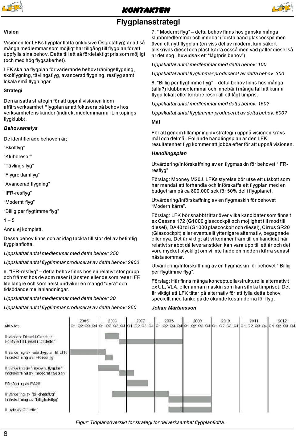 LFK ska ha flygplan för varierande behov träningsflygning, skolflygning, tävlingsflyg, avancerad flygning, resflyg samt lokala små flygningar.