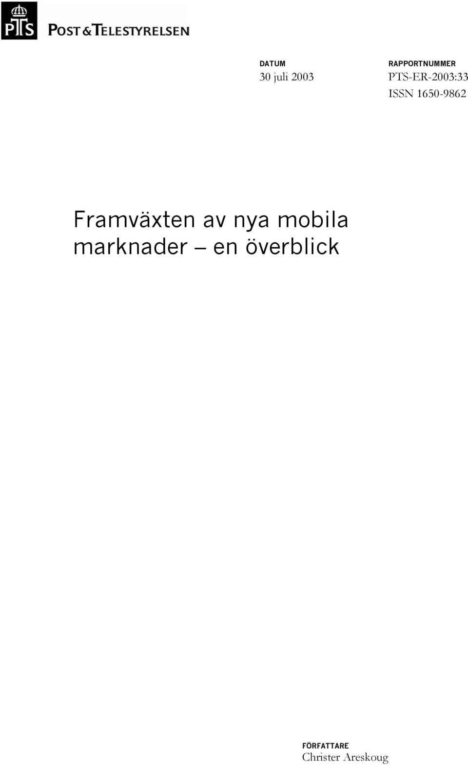 Framväxten av nya mobila marknader