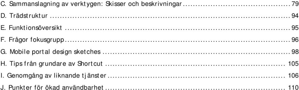 Mobile portal design sketches...98 H. Tips från grundare av Shortcut.