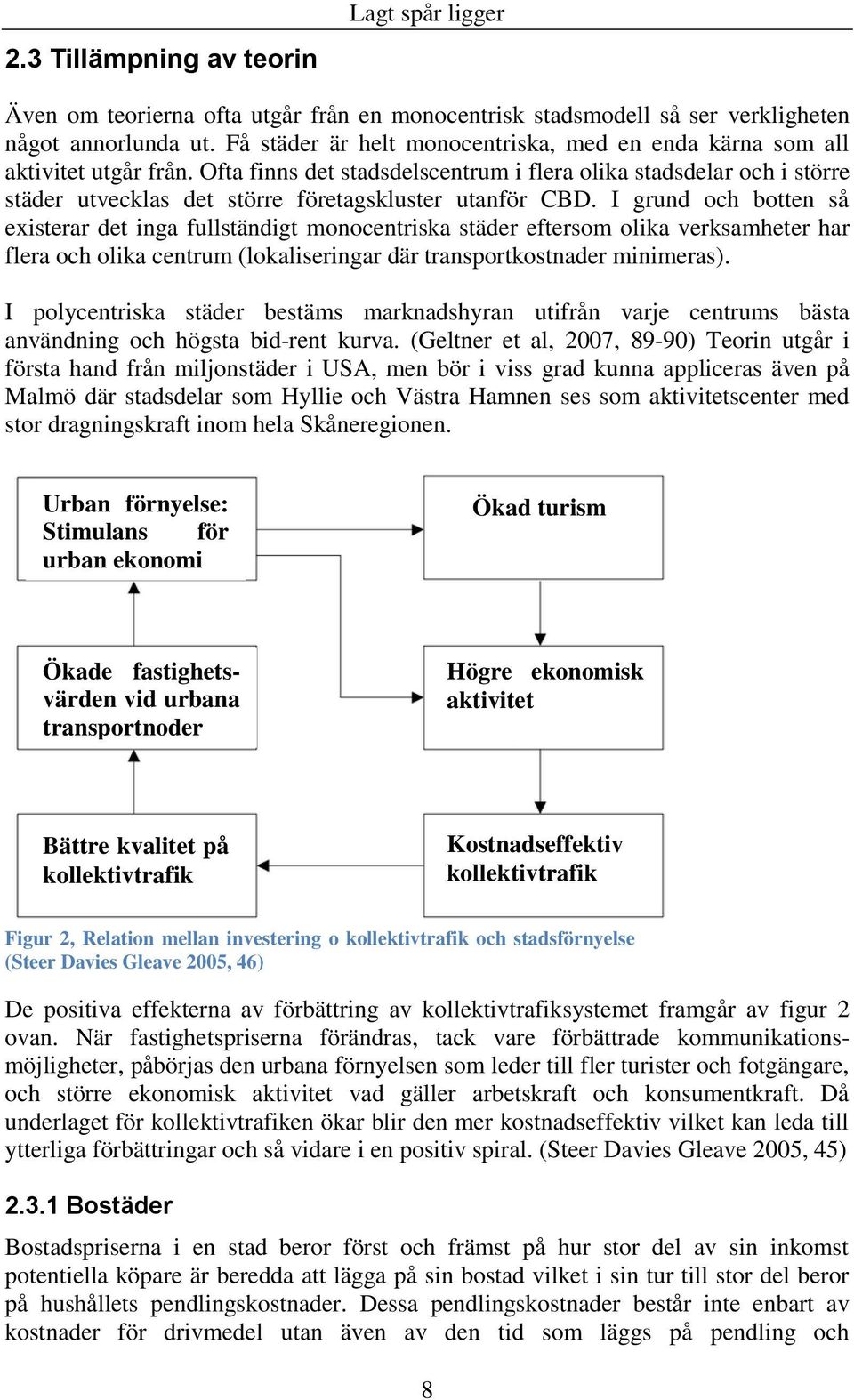 Ofta finns det stadsdelscentrum i flera olika stadsdelar och i större städer utvecklas det större företagskluster utanför CBD.