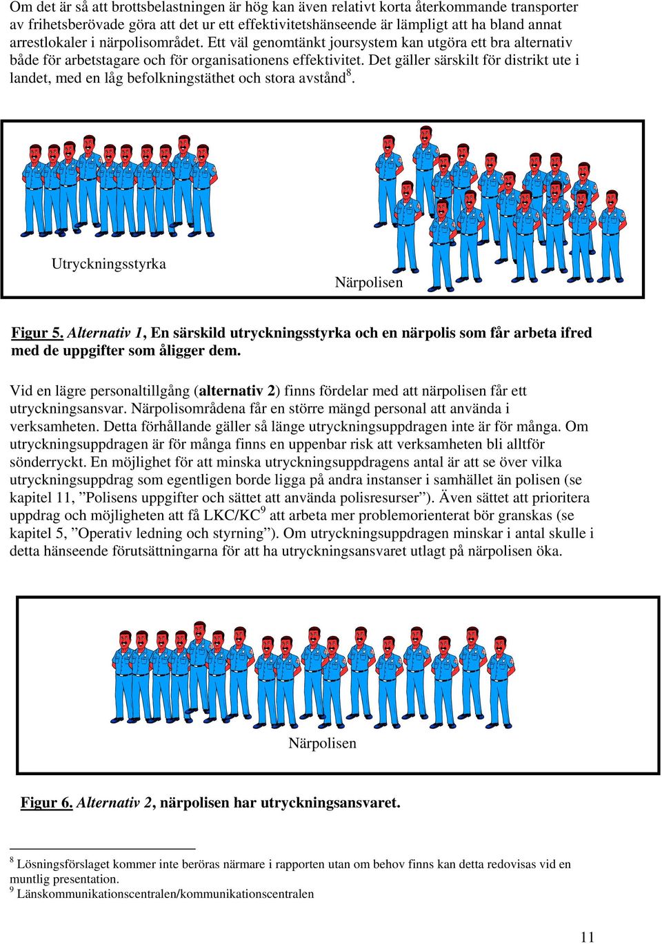 Det gäller särskilt för distrikt ute i landet, med en låg befolkningstäthet och stora avstånd 8. Utryckningsstyrka Närpolisen Figur 5.