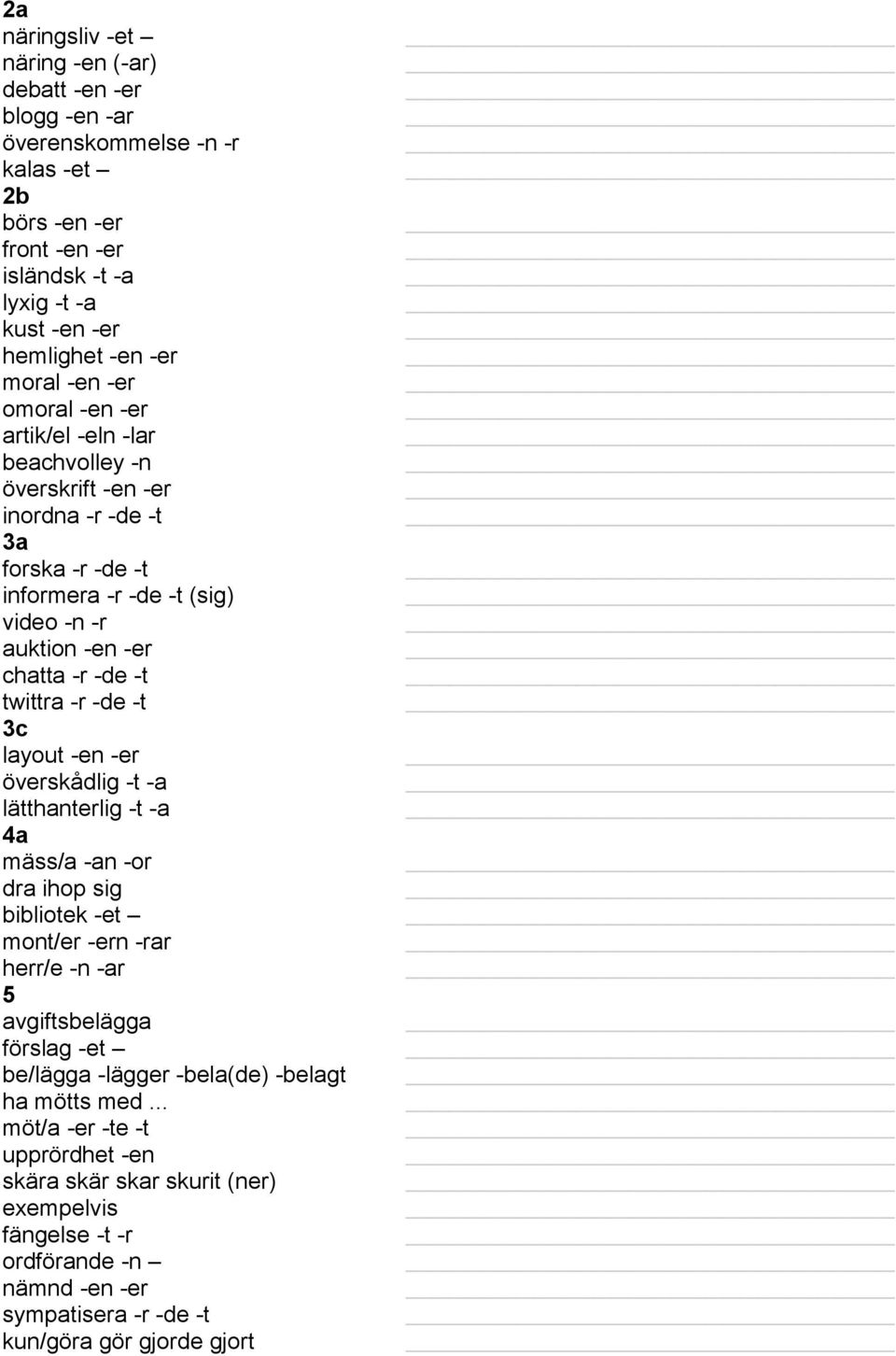 twittra -r -de -t 3c layout -en -er överskådlig -t -a lätthanterlig -t -a 4a mäss/a -an -or dra ihop sig bibliotek -et mont/er -ern -rar herr/e -n -ar 5 avgiftsbelägga förslag -et be/lägga