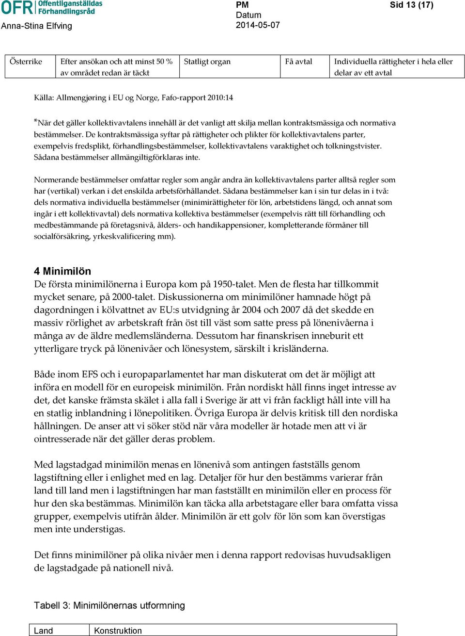 De kontraktsmässiga syftar på rättigheter och plikter för kollektivavtalens parter, exempelvis fredsplikt, förhandlingsbestämmelser, kollektivavtalens varaktighet och tolkningstvister.