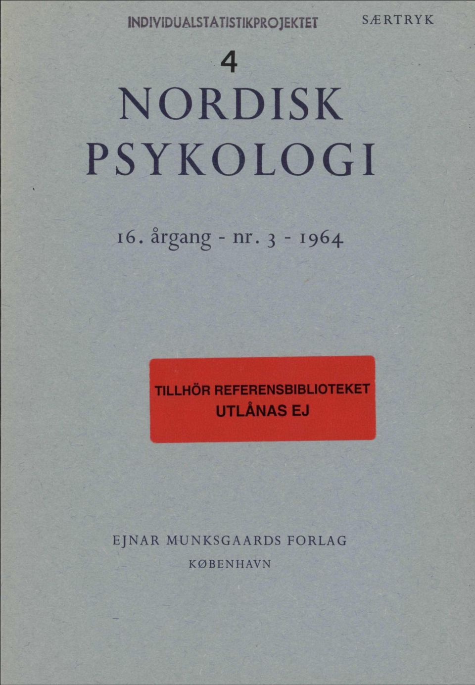 3-1964 TILLHÖR REFERENSBIBLIOTEKET