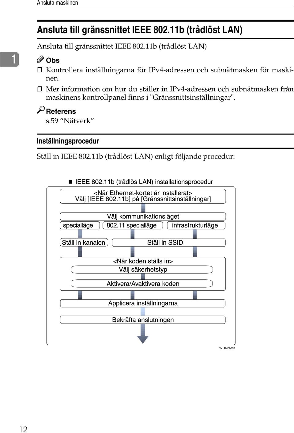 Mer information om hur du ställer in IPv4-adressen och subnätmasken från maskinens kontrollpanel finns i