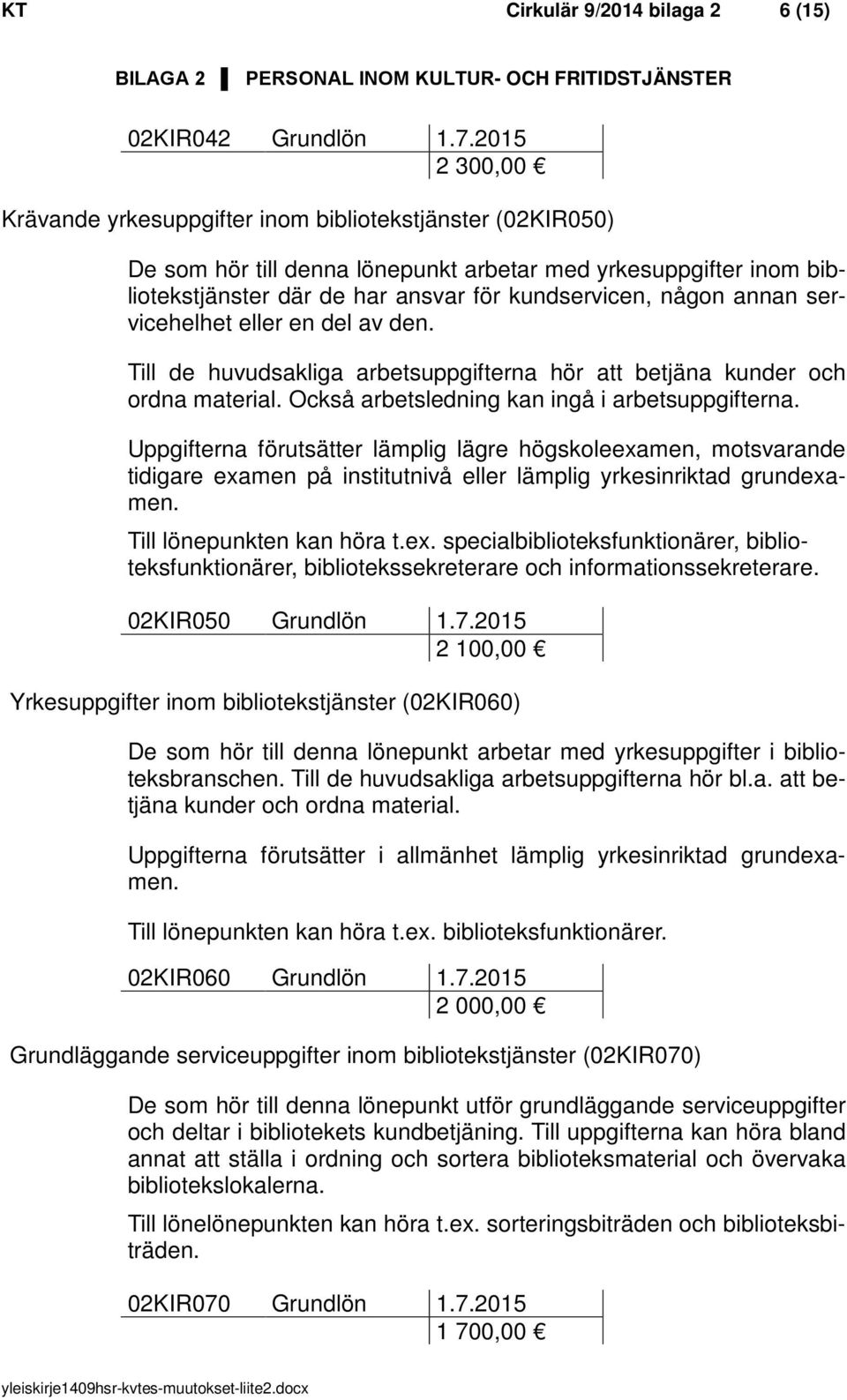 annan servicehelhet eller en del av den. Till de huvudsakliga arbetsuppgifterna hör att betjäna kunder och ordna material. Också arbetsledning kan ingå i arbetsuppgifterna.