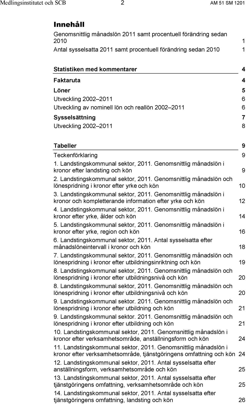 Landstingskommunal sektor, 2011. Genomsnittlig månadslön i kronor efter landsting och kön 9 2. Landstingskommunal sektor, 2011.