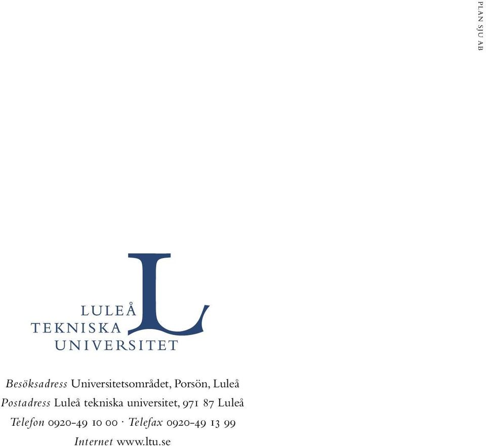 Postadress Luleå tekniska universitet, 971