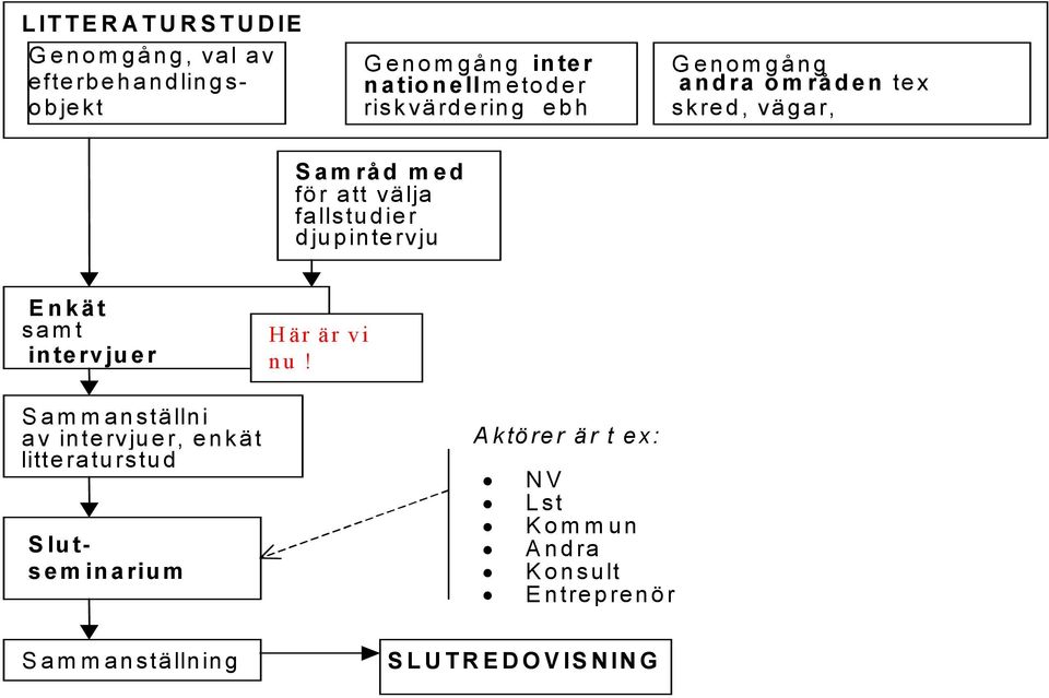 Sammanställni av intervjuer, enkät litteraturstud LITTERATURSTUDIE Genomgång, val av