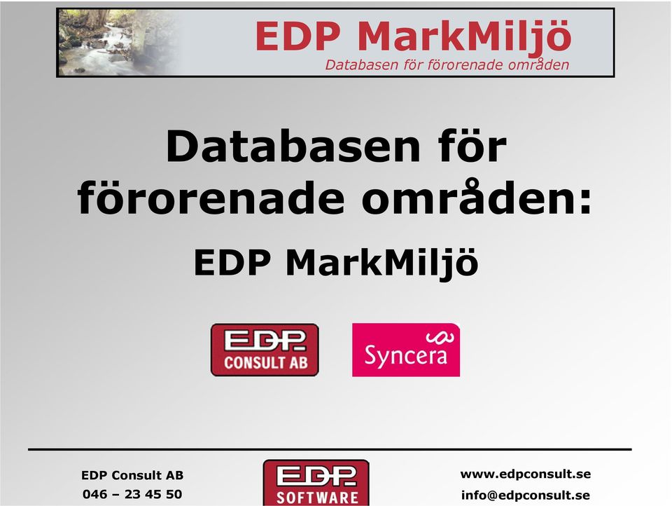 områden: EDP MarkMiljö EDP Consult AB