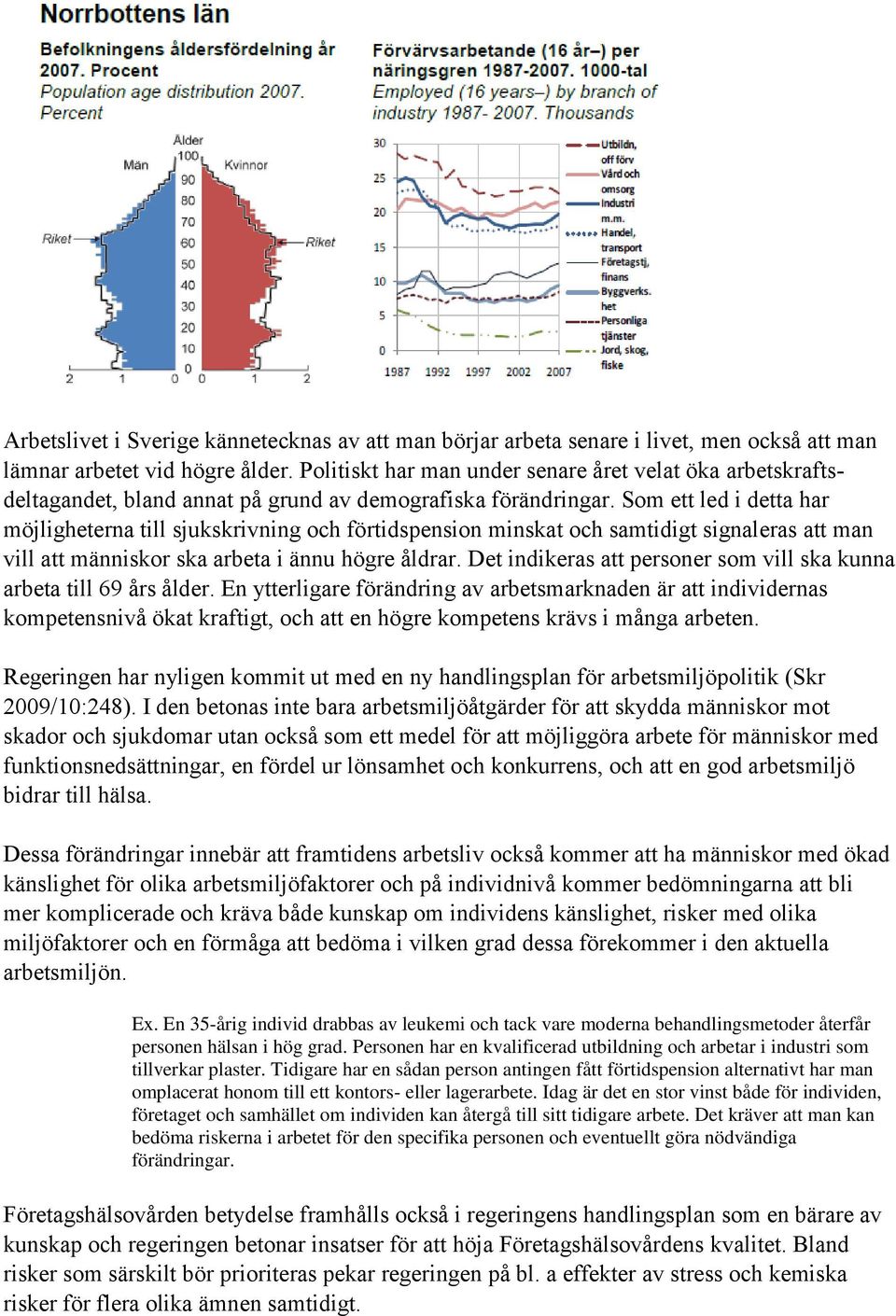 Som ett led i detta har möjligheterna till sjukskrivning och förtidspension minskat och samtidigt signaleras att man vill att människor ska arbeta i ännu högre åldrar.