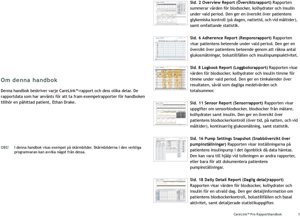 6 Adherence Report (Responsrapport) Rapporten visar patientens beteende under vald period.