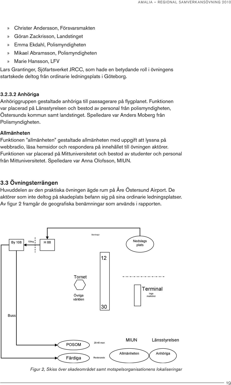 Funktionen var placerad på Länsstyrelsen och bestod av personal från polismyndigheten, Östersunds kommun samt landstinget. Spelledare var Anders Moberg från Polismyndigheten.