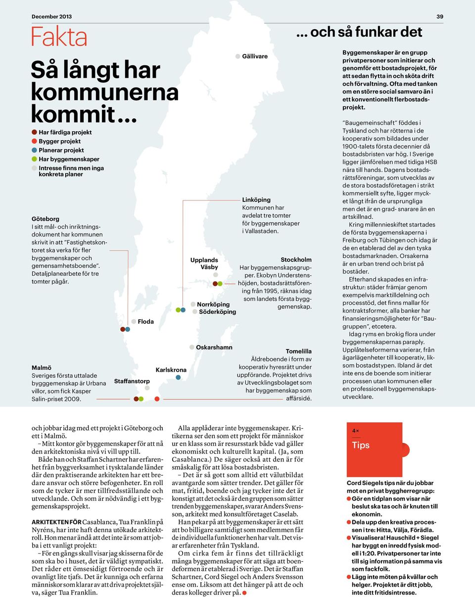 Malmö Sveriges första uttalade bygggemenskap är Urbana villor, som fick Kasper Salin-priset 2009.