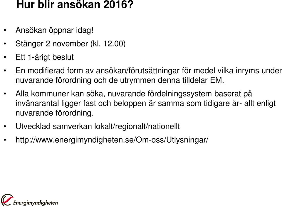 och de utrymmen denna tilldelar EM.