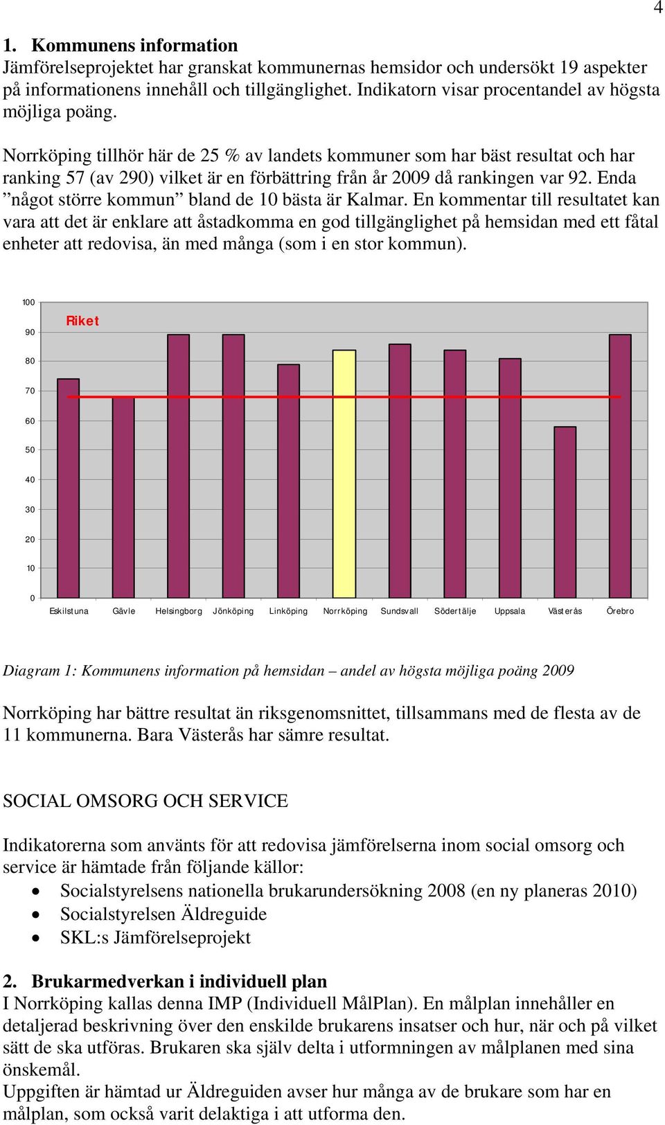 Norrköping tillhör här de 25 % av landets kommuner som har bäst resultat och har ranking 57 (av 29) vilket är en förbättring från år 29 då rankingen var 92.