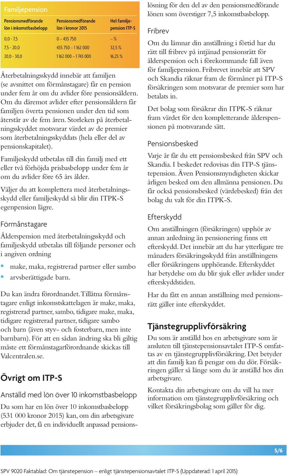 Om du däremot avlider efter pensionsåldern får familjen överta pensionen under den tid som återstår av de fem åren.