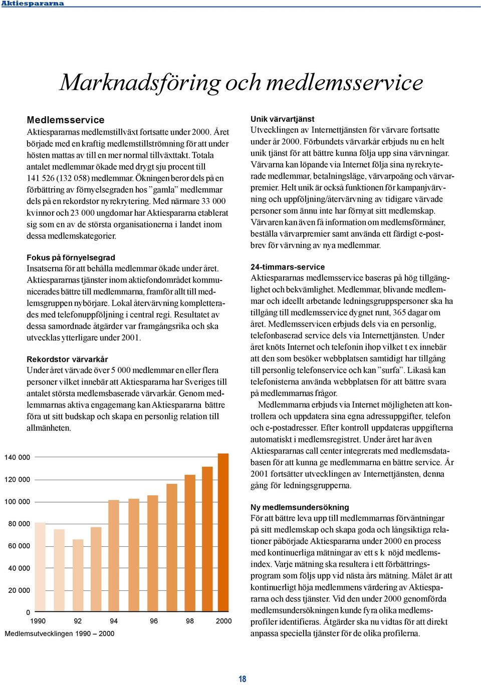 Ökningen beror dels på en förbättring av förnyelsegraden hos gamla medlemmar dels på en rekordstor nyrekrytering.