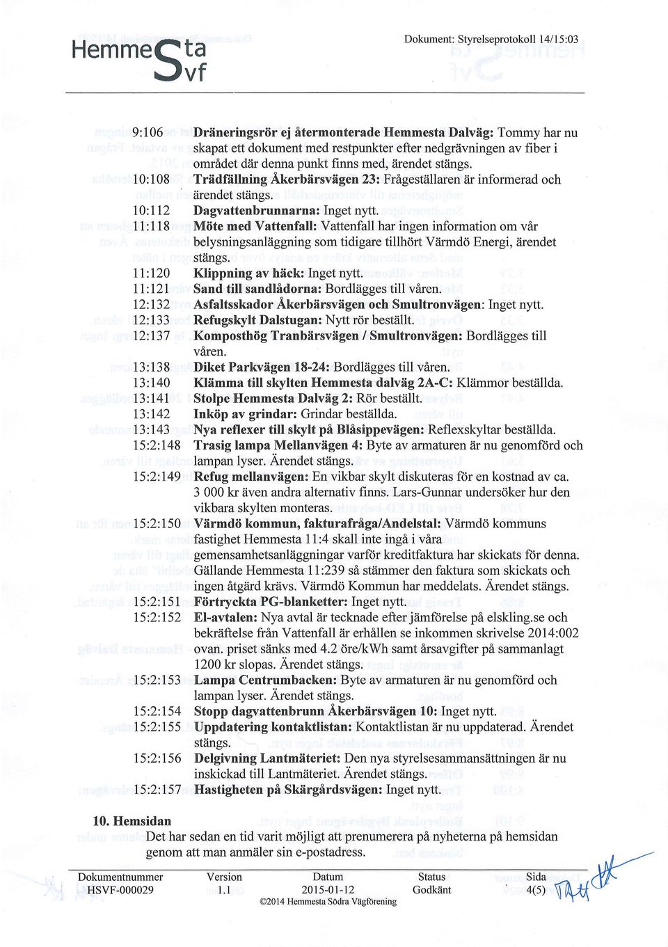 I5:2:154 l5:2:155 l5:2:t56 l5:2:157 Driineringsriir ej itermonterade Hemmesta Dalviig: Tommy har nu skapat ett dokument med restpunkter efter nedgrtivningen av fiber i omr6det diir denna punkt finns