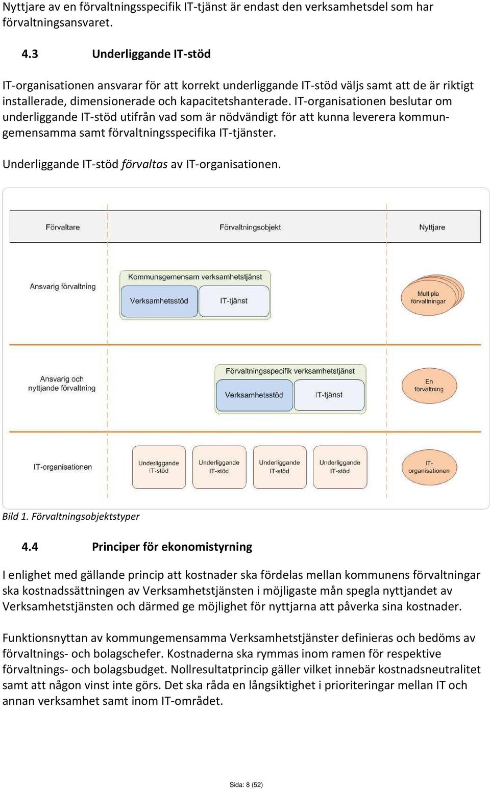 IT-organisationen beslutar om underliggande IT-stöd utifrån vad som är nödvändigt för att kunna leverera kommungemensamma samt förvaltningsspecifika IT-tjänster.