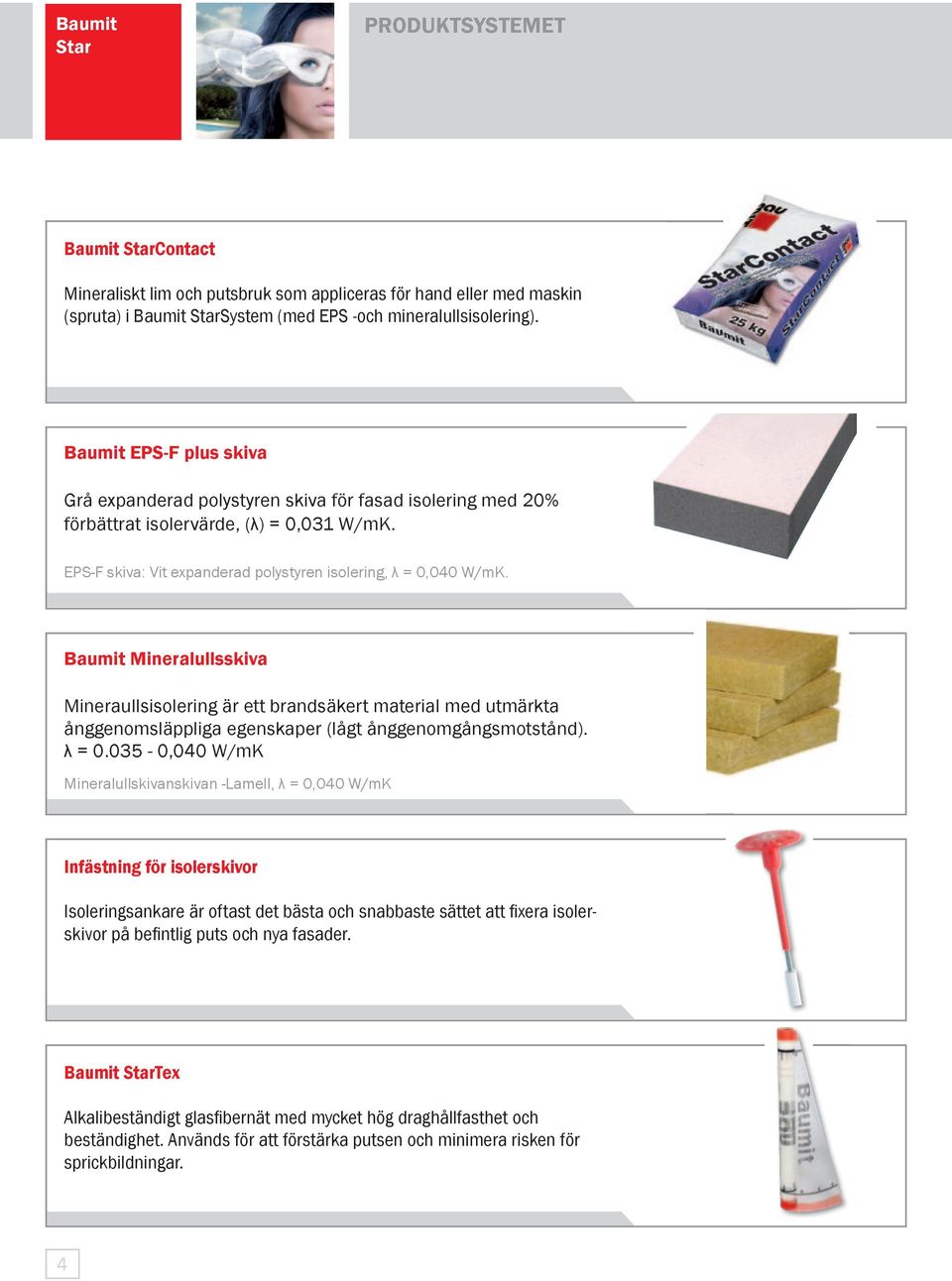 Baumit Mineralullsskiva Mineraullsisolering är ett brandsäkert material med utmärkta ånggenomsläppliga egenskaper (lågt ånggenomgångsmotstånd). λ = 0.