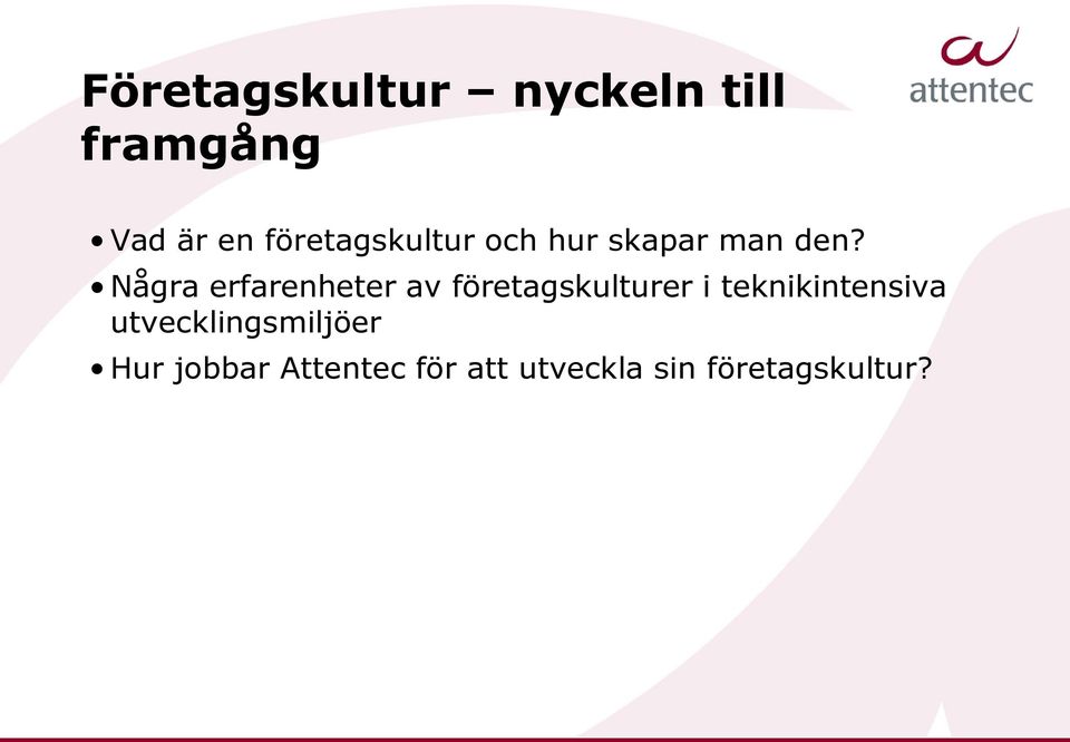 Några erfarenheter av företagskulturer i