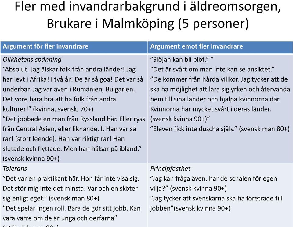 Eller ryss från Central Asien, eller liknande. I. Han var så rar! [stort leende]. Han var riktigt rar! Han slutade och flyttade. Men han hälsar på ibland.