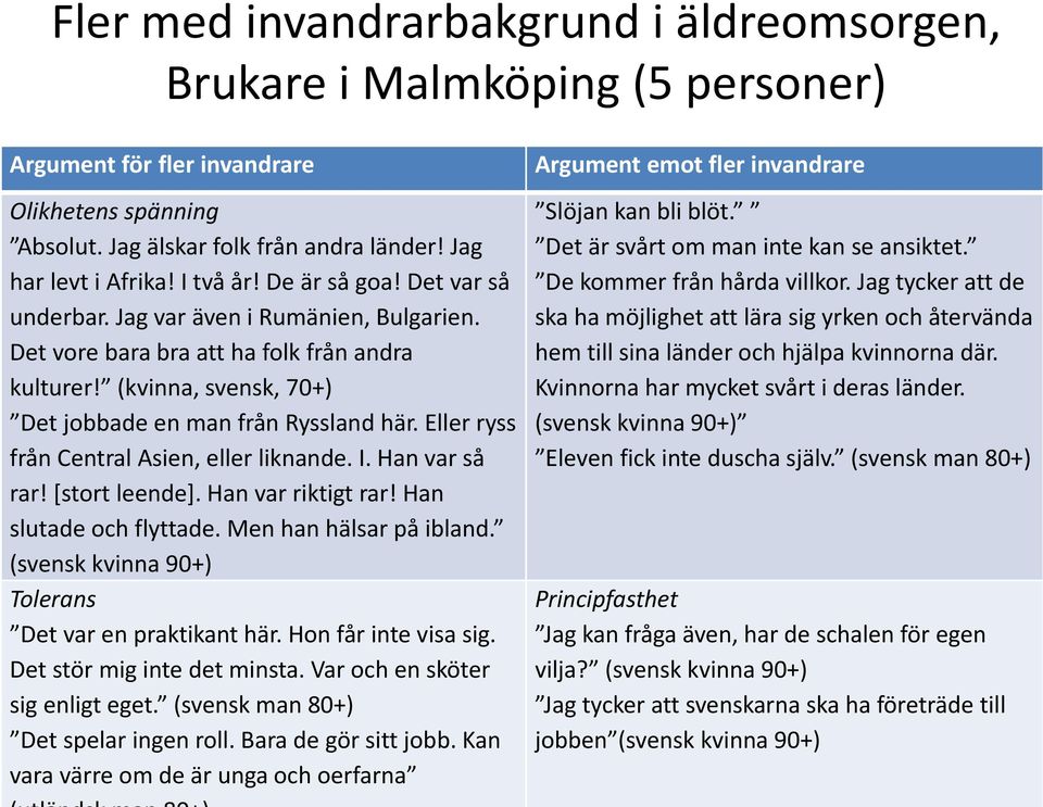 Eller ryss från Central Asien, eller liknande. I. Han var så rar! [stort leende]. Han var riktigt rar! Han slutade och flyttade. Men han hälsar på ibland.