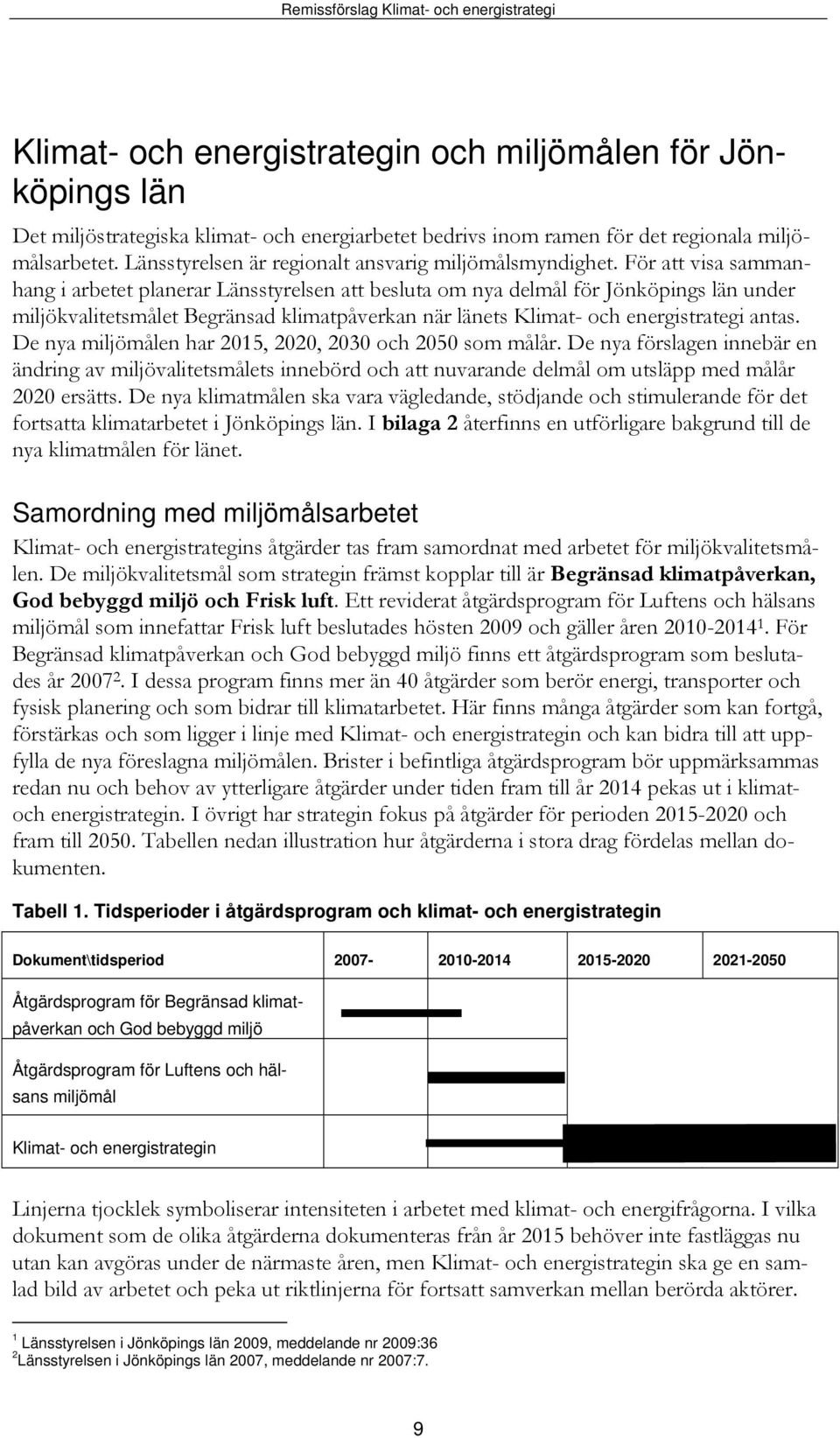 För att visa sammanhang i arbetet planerar Länsstyrelsen att besluta om nya delmål för Jönköpings län under miljökvalitetsmålet Begränsad klimatpåverkan när länets Klimat- och energistrategi antas.