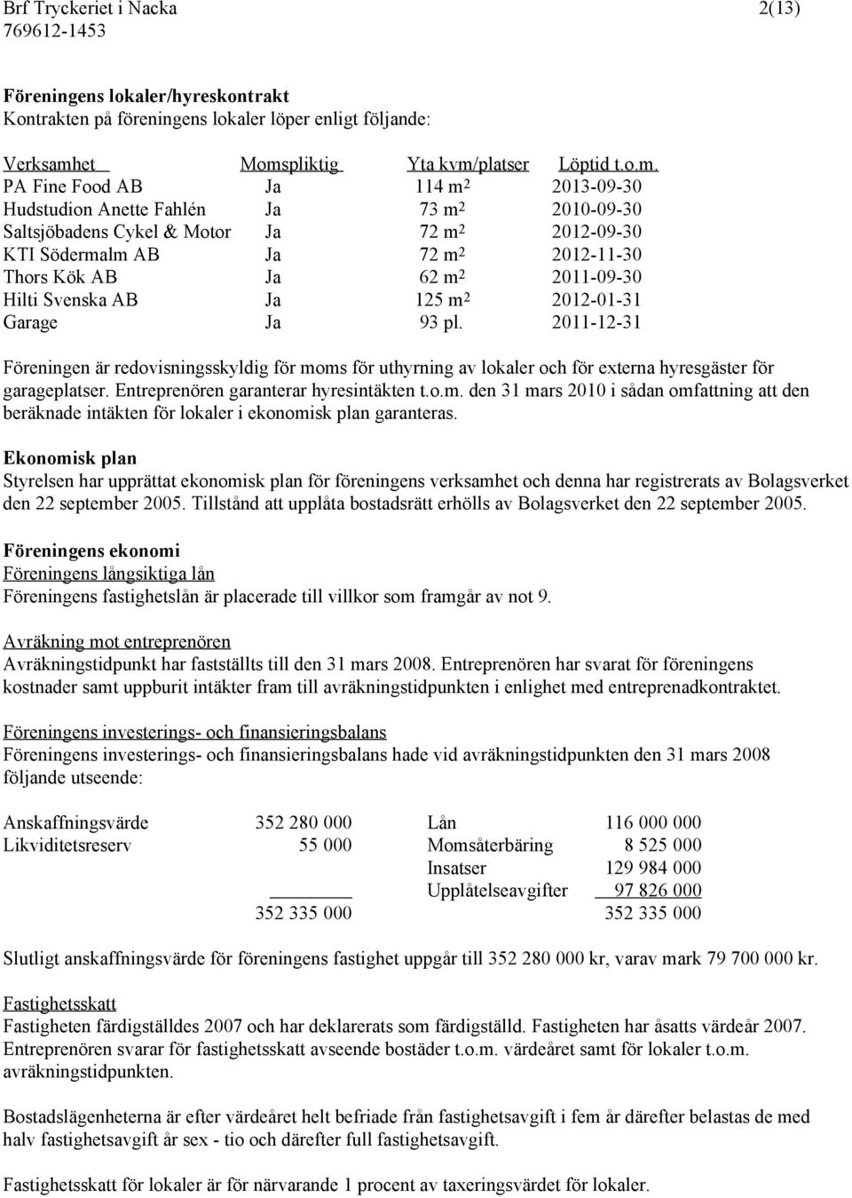 pliktig Yta kvm/